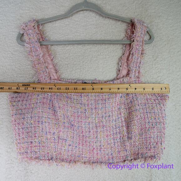 Eloquii tweed cropped top rainbow pink women plus size 16 - Picture 6 of 10